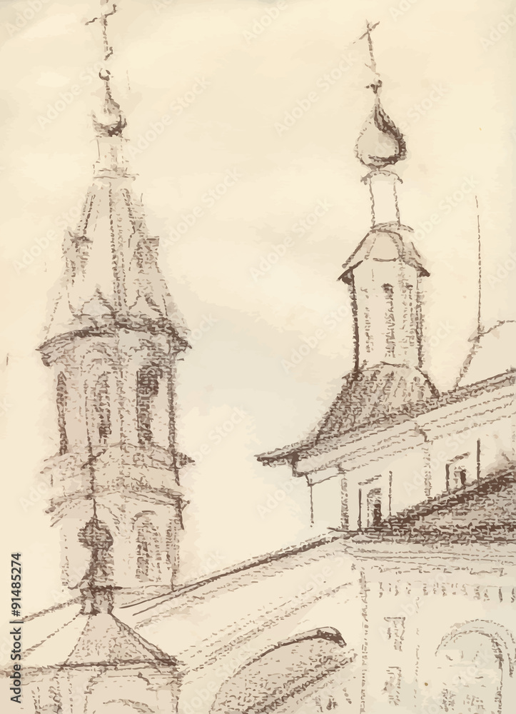 Sketch of an old church