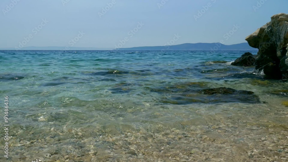 Waves splashing the shore in Adriatic sea near Split - Croatia Waves splashing the shore in Adriatic sea near Split - Croatia