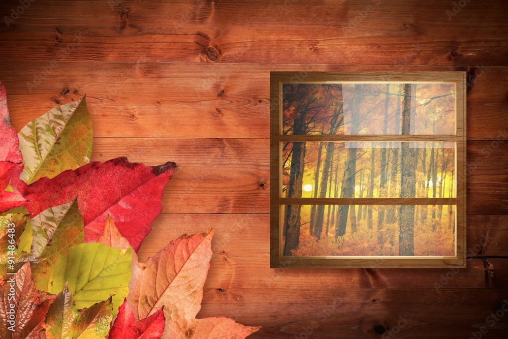 Obraz premium Composite image of composite image of closed glass window