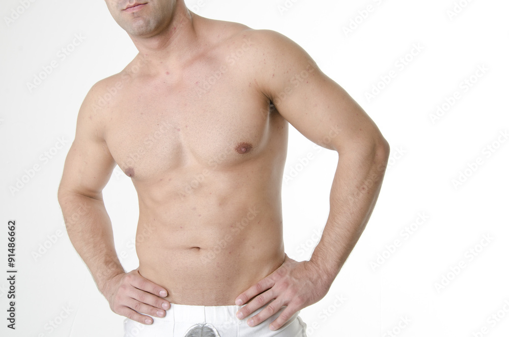 Muscular man posing 