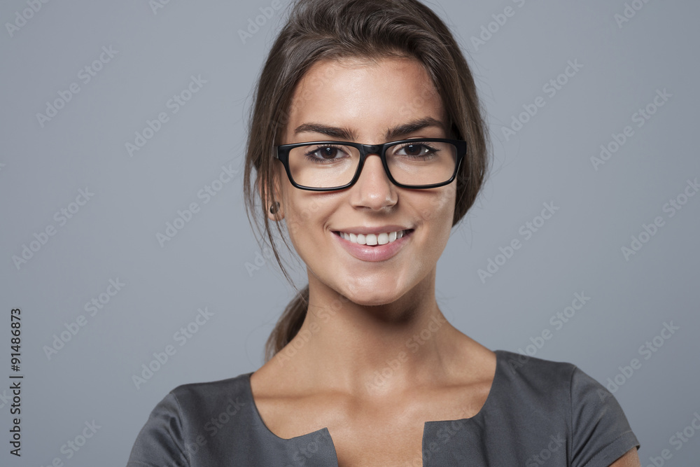 .Portrait of charming young businesswoman