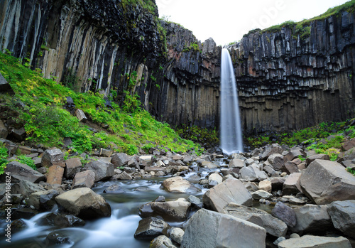 Svartifoss (Black Fall) waterfall in Skaftafell National Park, Iceland.