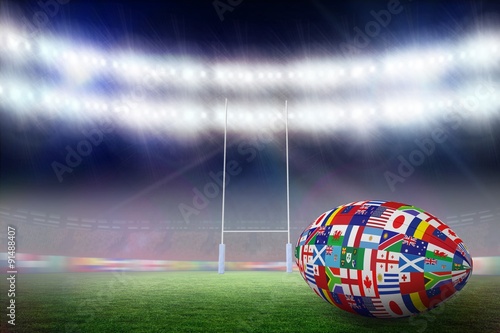 Composite image of rugby world cup international ball #91488407