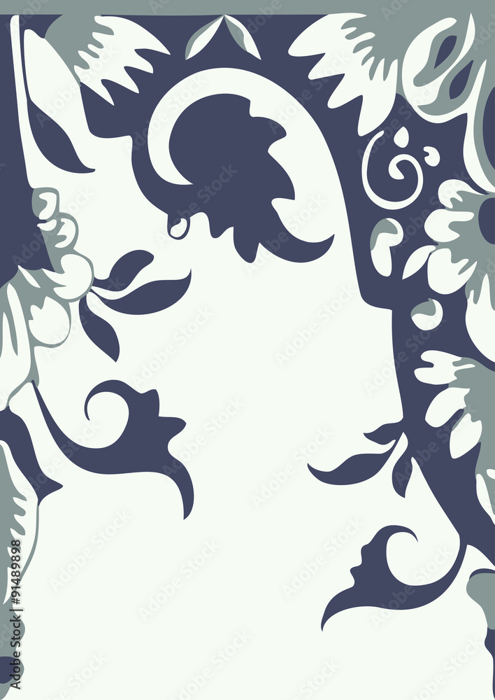 Fototapeta premium Vector seamless floral border. Element for design