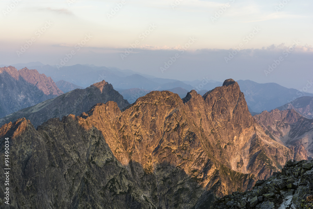 Mieguszowieckie peaks in the morning sun