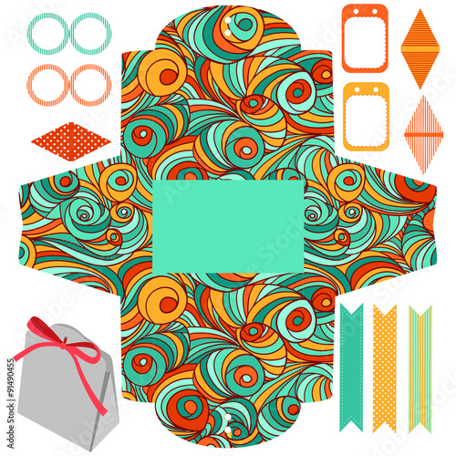 Gift box template  party set