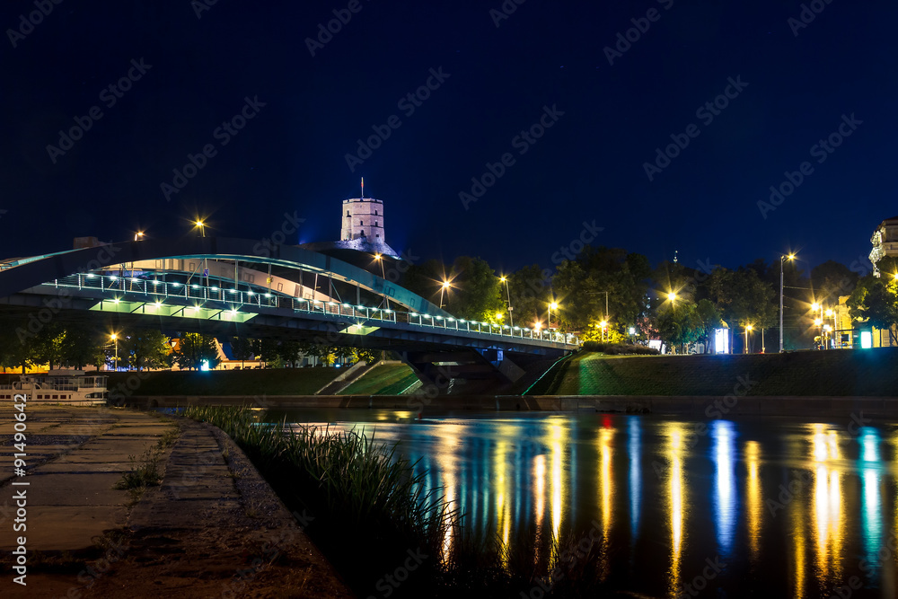 night views of city Vilnius