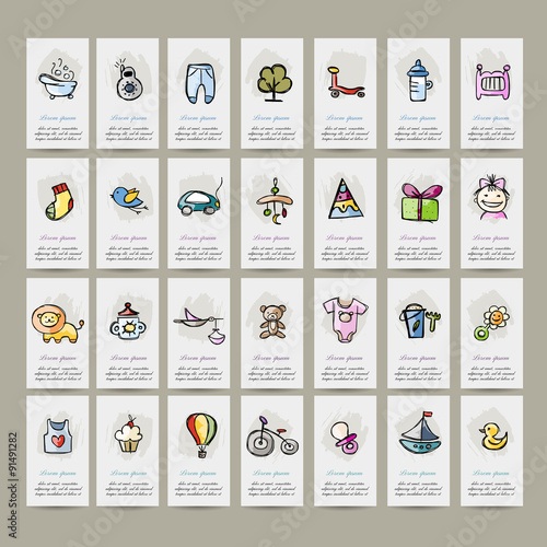 Set of baby icons for your design