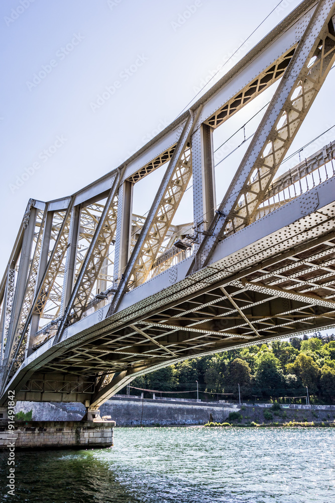 Le pont Bellevue et la Saône à Confluence, Lyon