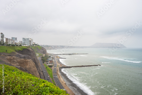 Dramatic coastline in Lima Miraflores