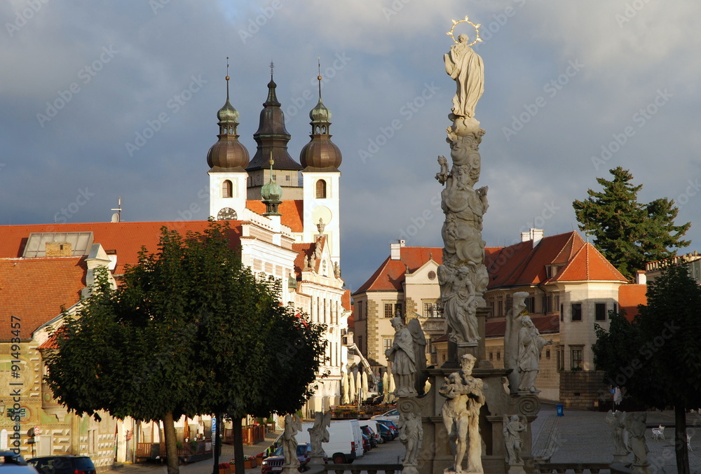 Obraz premium Telc, in the morning - square Zacharias of Hradec