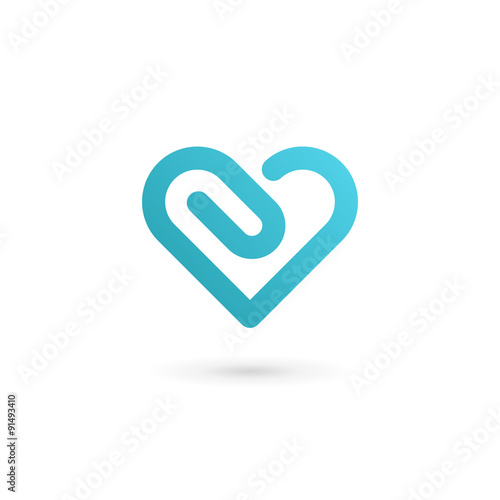 Heart symbol clip logo icon design template. May be used in medi