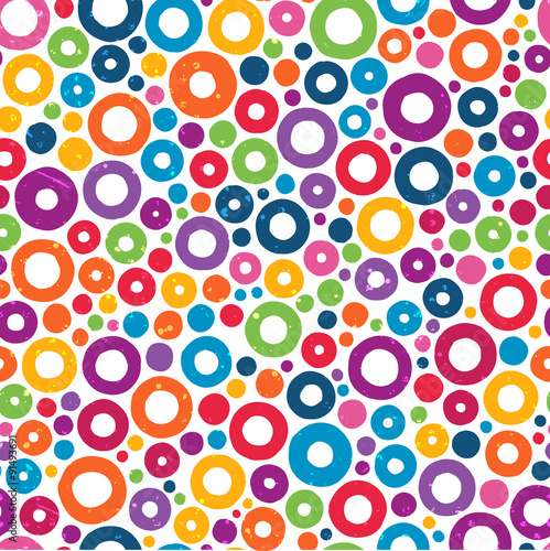 Colorful seamless pattern with hand drawn circles.