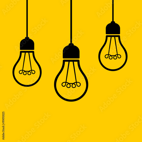 Light Bulbs Hanging from the Ceiling. Vector