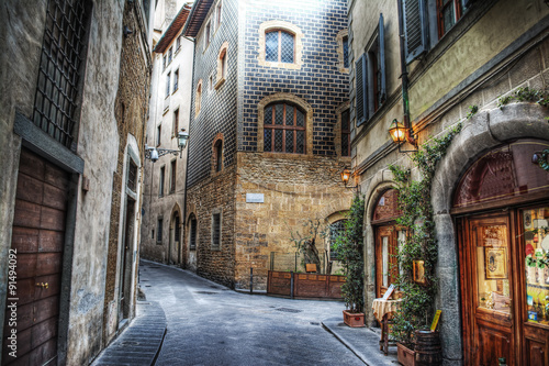 beautiful narrow street in Florence