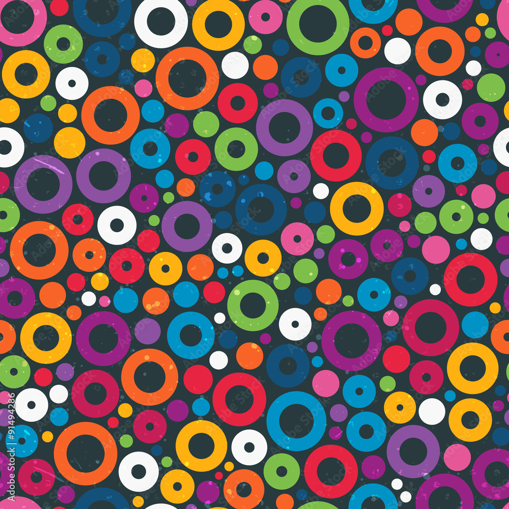 Colorful seamless pattern with circles.