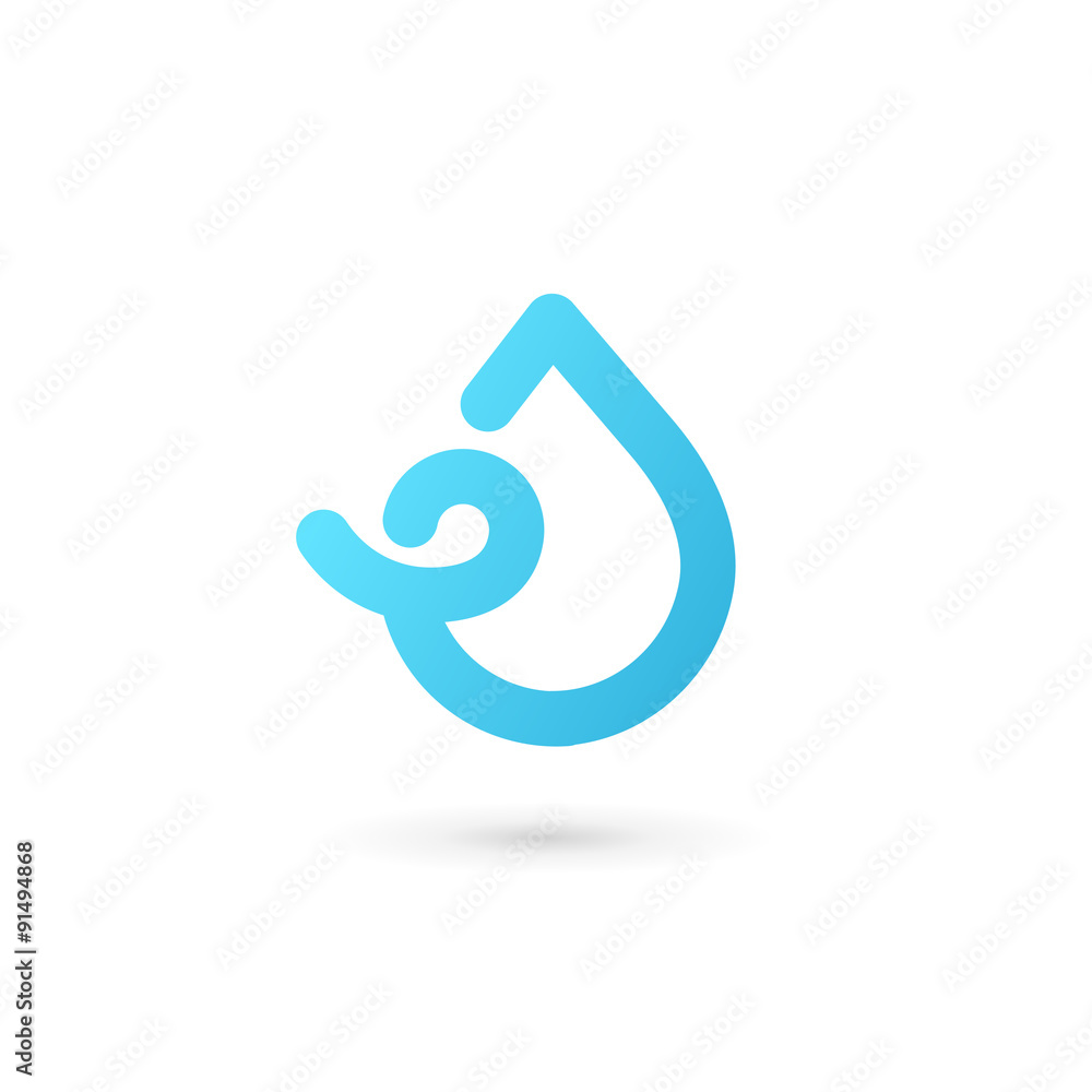 Water drop symbol logo design template icon. May be used in ecol Water drop symbol logo design template icon. May be used in ecol