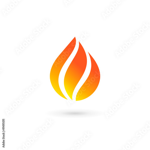 Water drop fire logo design template icon. May be used in ecolog