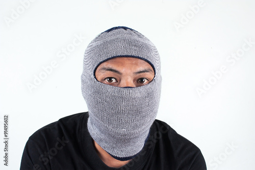 Принти на полотні man in mask on white background