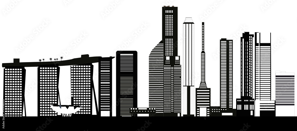 Obraz premium singapore city skyline