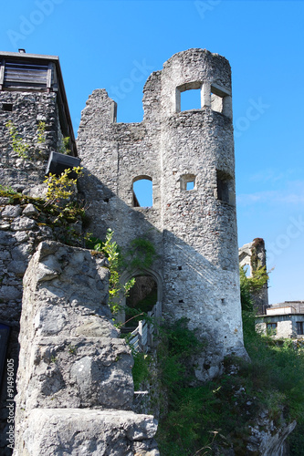 Burgarena in Finkenstein. Ruined castle in Carinthia, Austria. photo