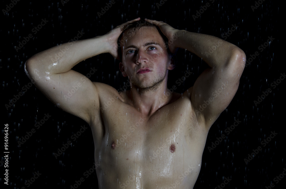 © vladorlov - Man with wet body