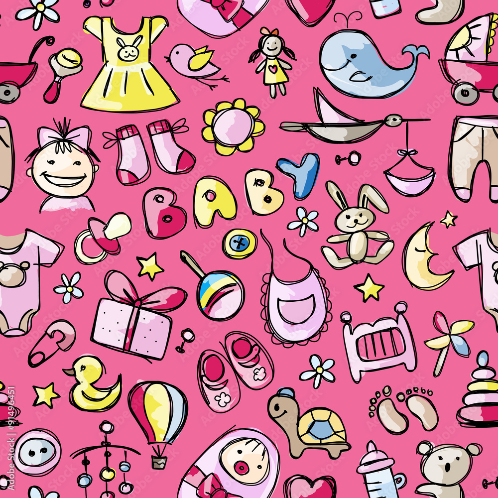 Toys for baby boy, seamless pattern design Toys for baby boy, seamless pattern design