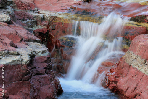 Small Waterfall in Red Rock Canyon, Alberta