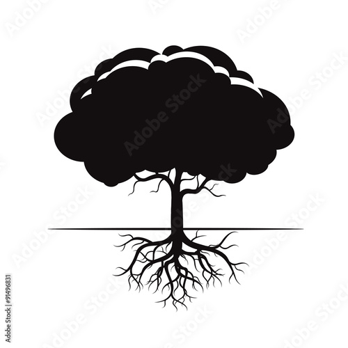 Illustration of black tree.