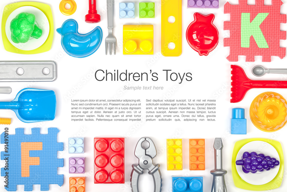 toys on white background Stock Photo | Adobe Stock