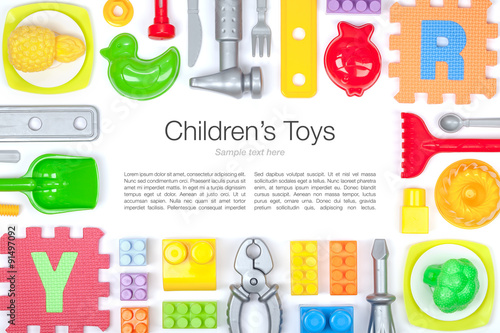 toys on white background 