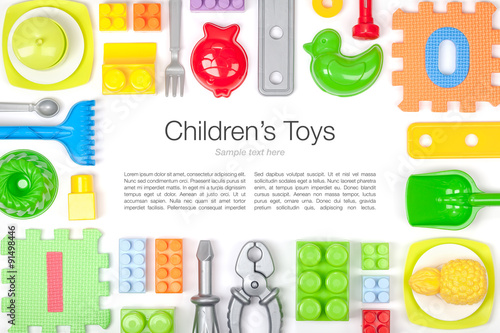 toys on white background 