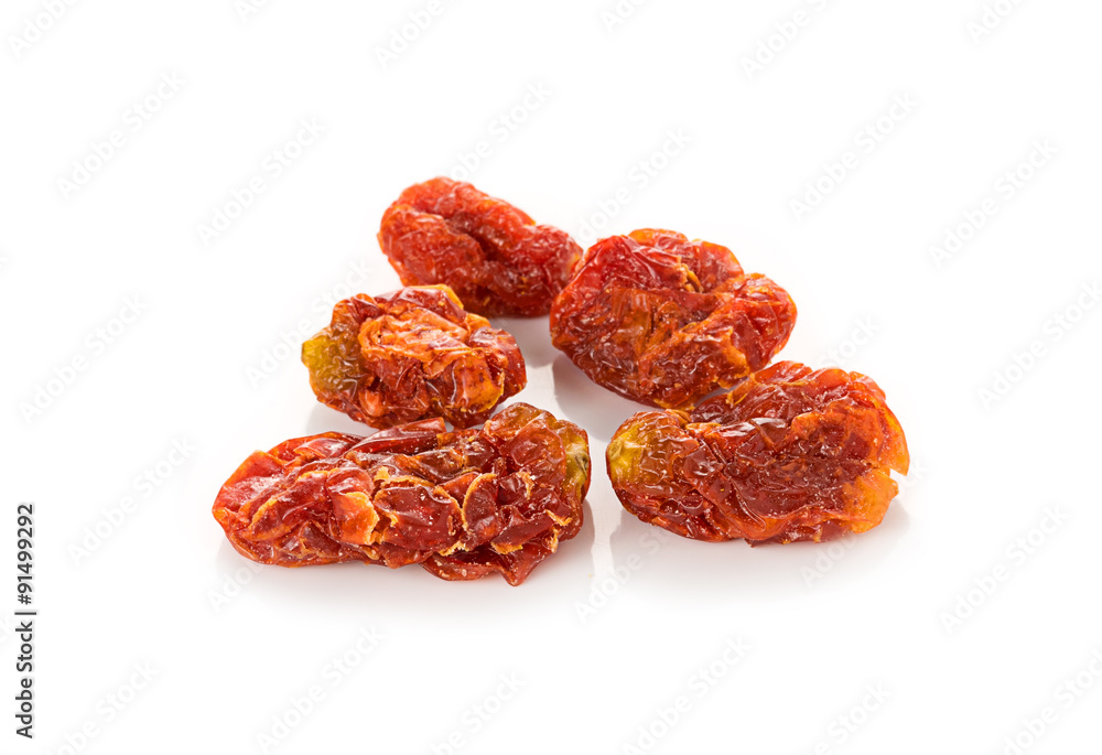 Dried tomatoes isolated on white background Dried tomatoes isolated on white background