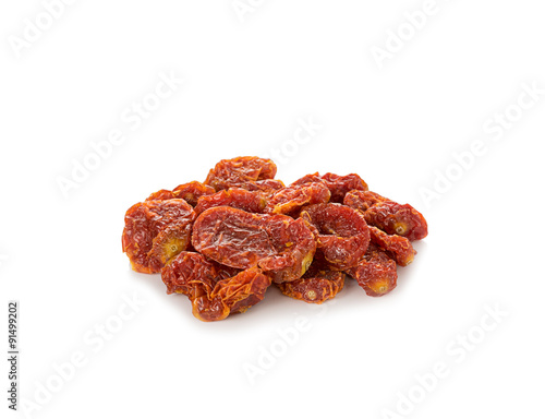 Dried tomatoes isolated on white background