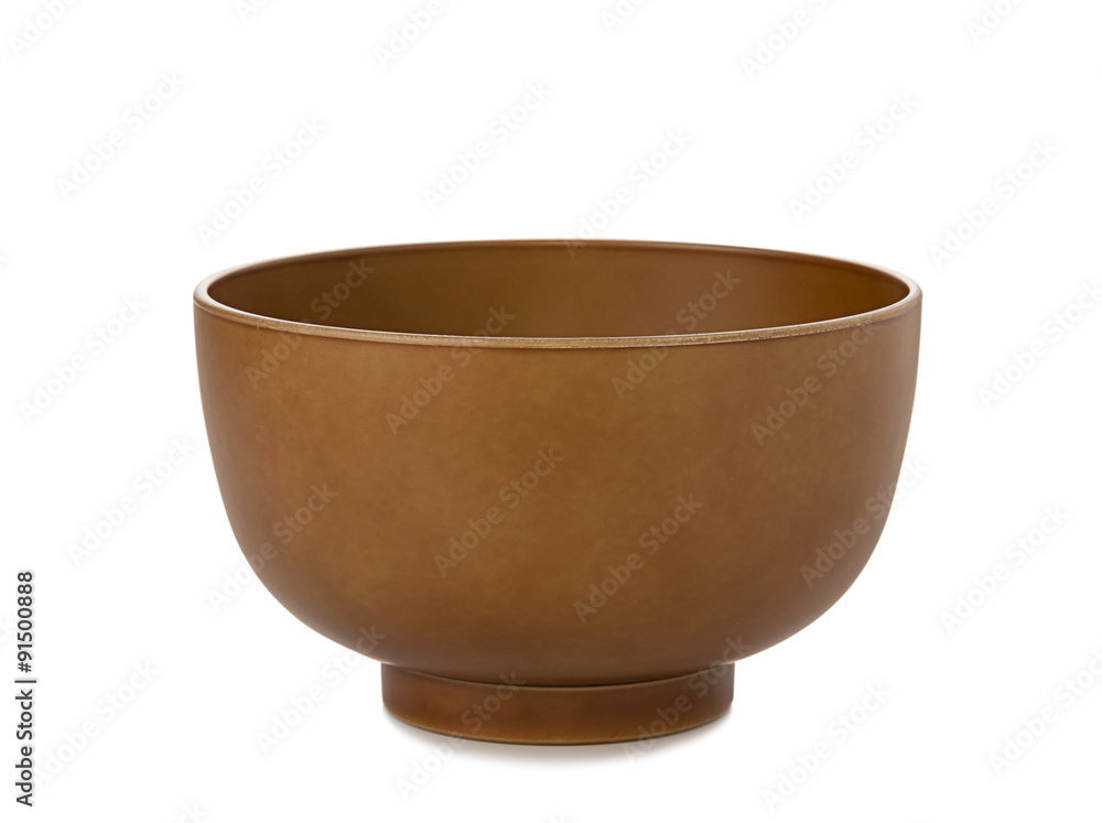 Empty brown bowl isolated on white background Empty brown bowl isolated on white background