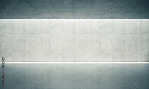 Concrete blank space interior wall. 3d render