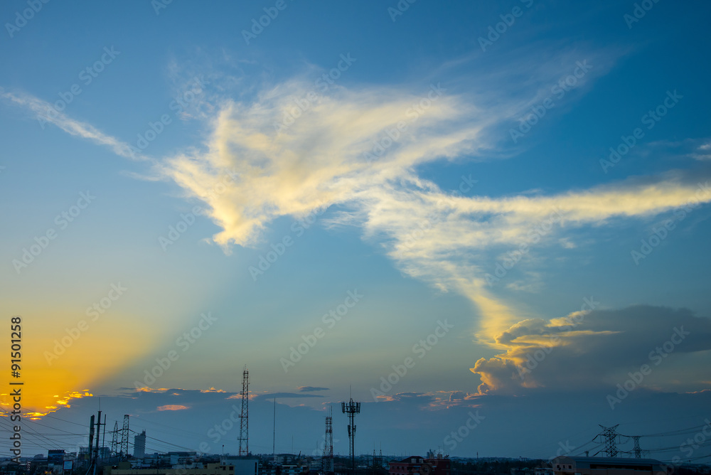 Fototapeta premium sky and cloud sunset landscape