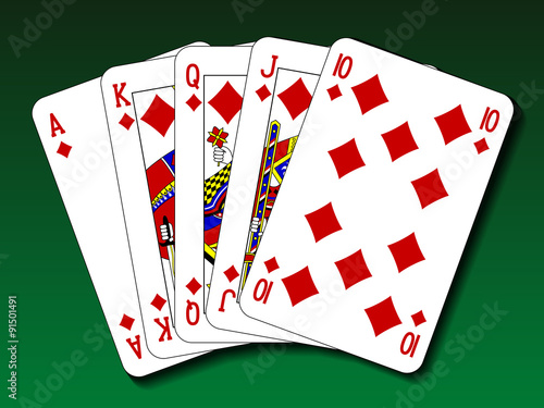 Poker hand - Royal flush diamond
