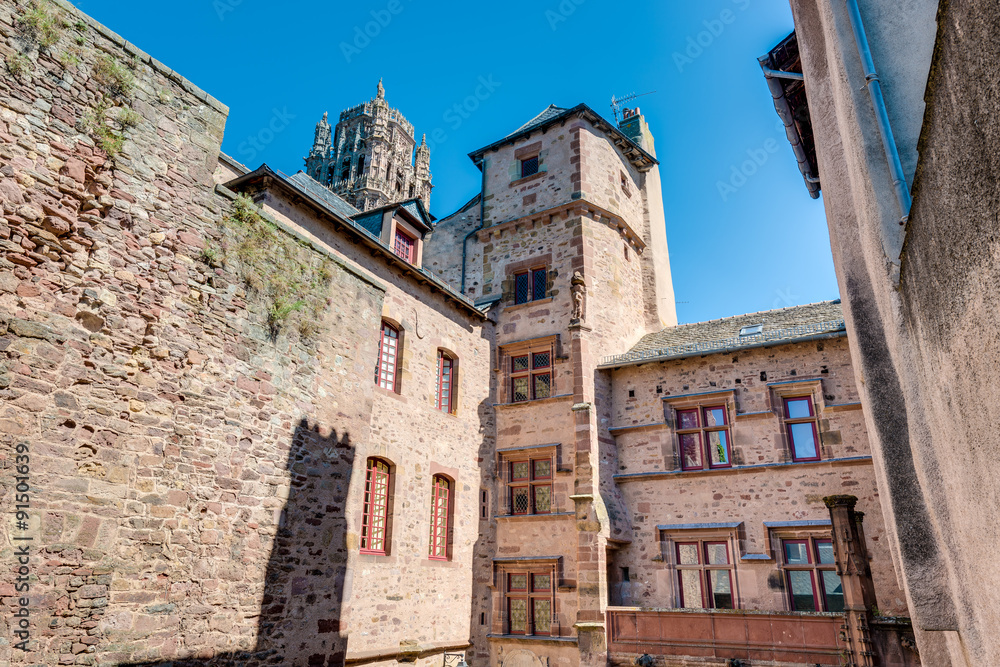 Medieval court yard in Rodez, France
