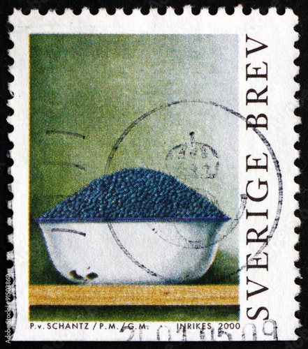 Postage stamp Sweden 2000 A Bowl of Blueberries photo