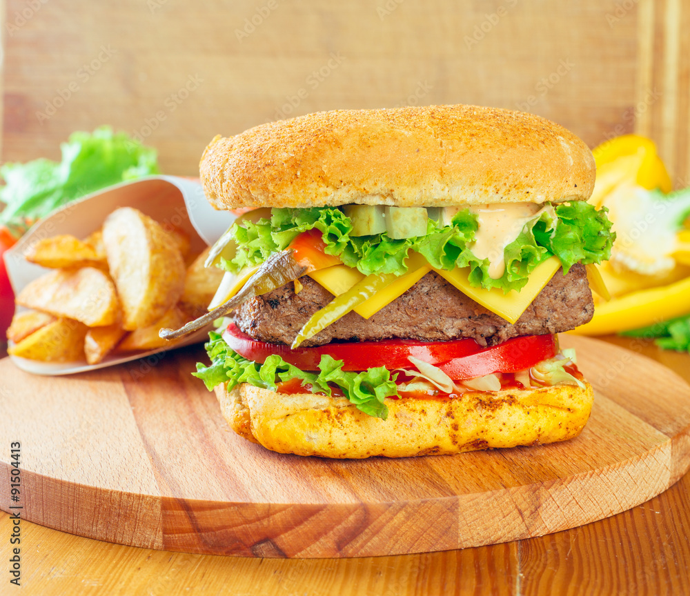 Burger with chili pepper Burger with chili pepper
