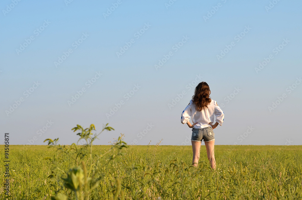 Beautiful girl in a field Beautiful girl in a field