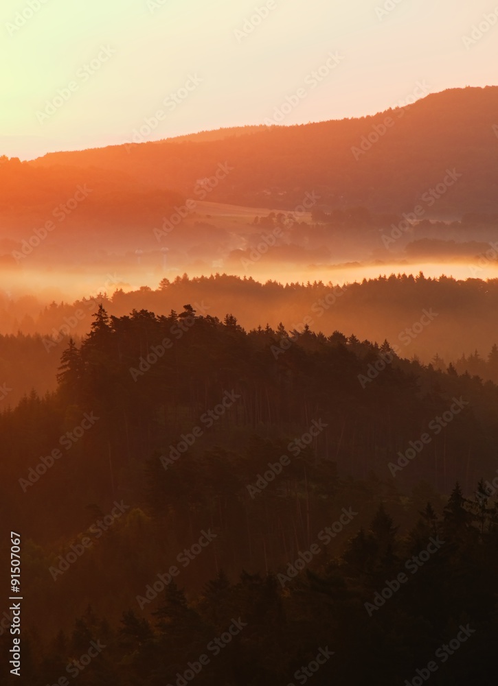 custom made wallpaper toronto digitalBeautiful green hills glowing by warm sunlight at twilight. Dramatic scene.
