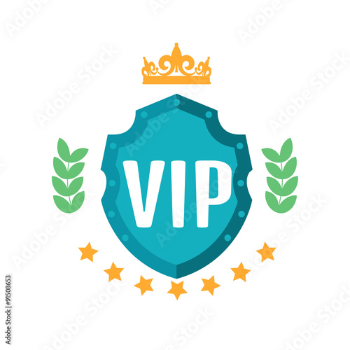 VIP club logo in flat style