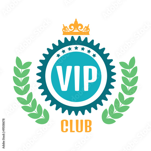 VIP club logo in flat style