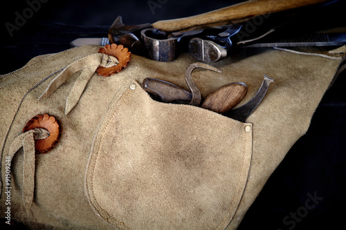 Fototapeta Naklejka Na Ścianę i Meble -  Close up of Farrier Tools