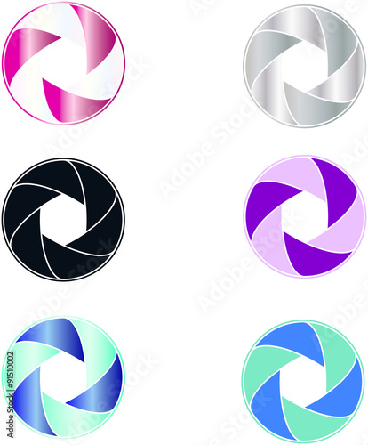 shutter icon vector set 