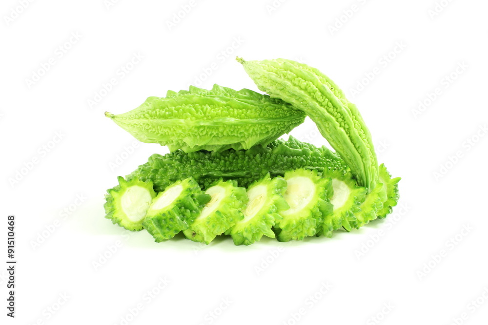 Bitter melon or bitter gourd in white background Bitter melon or bitter gourd in white background