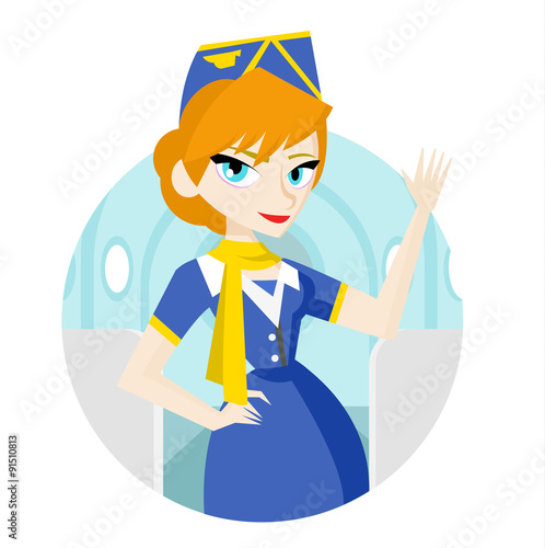 azafata en el avión
