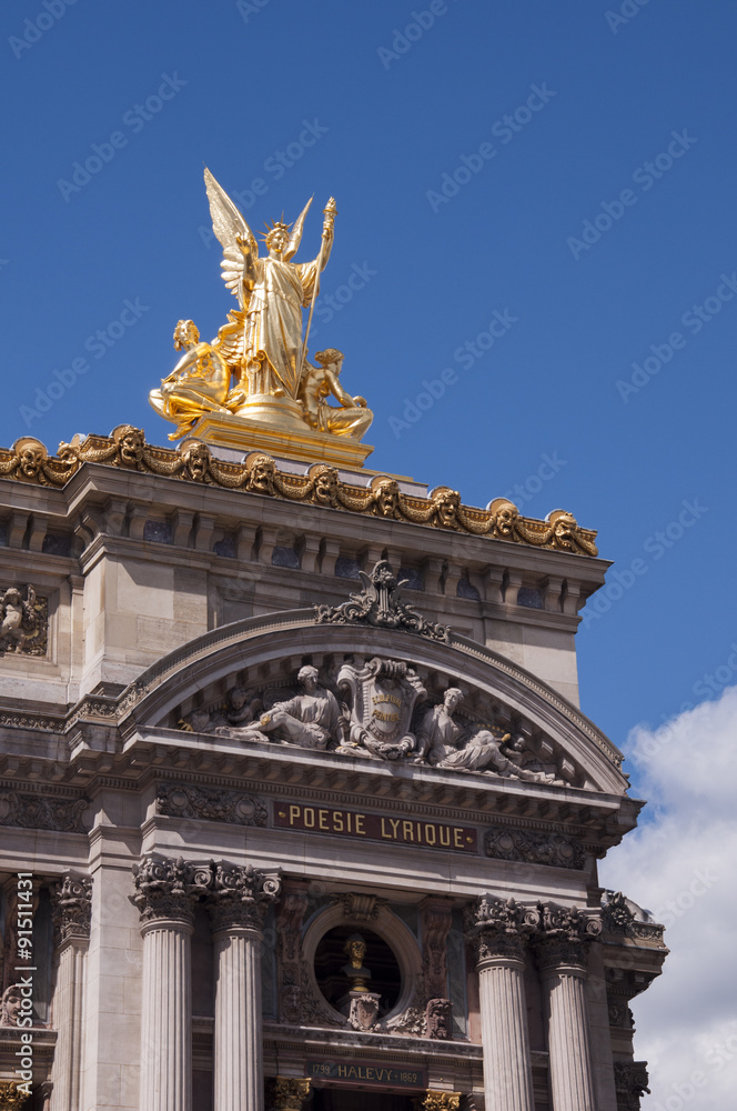 angel on the top of opera in Paris